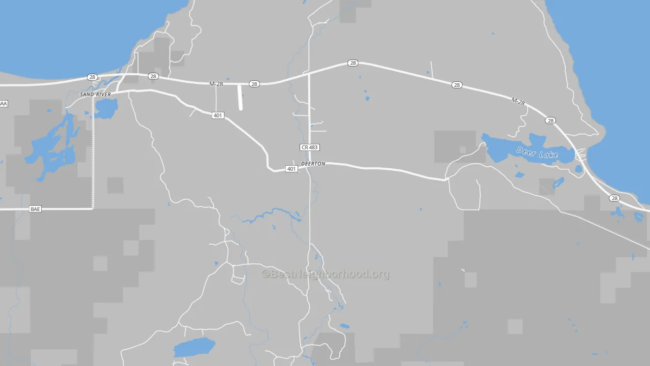 Transit Grade map of Deerton, MI