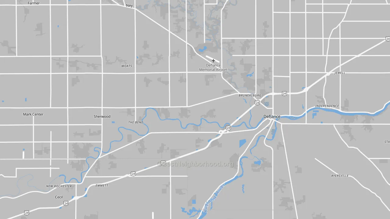 Transit Grade map of Defiance County, OH