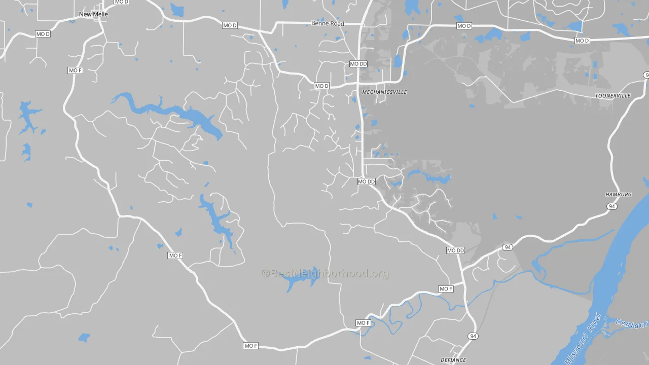 Transit Grade map of Defiance, MO