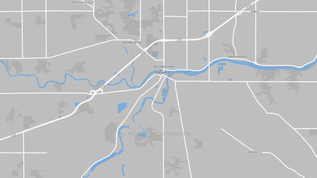 Transit Grade map of Defiance, OH