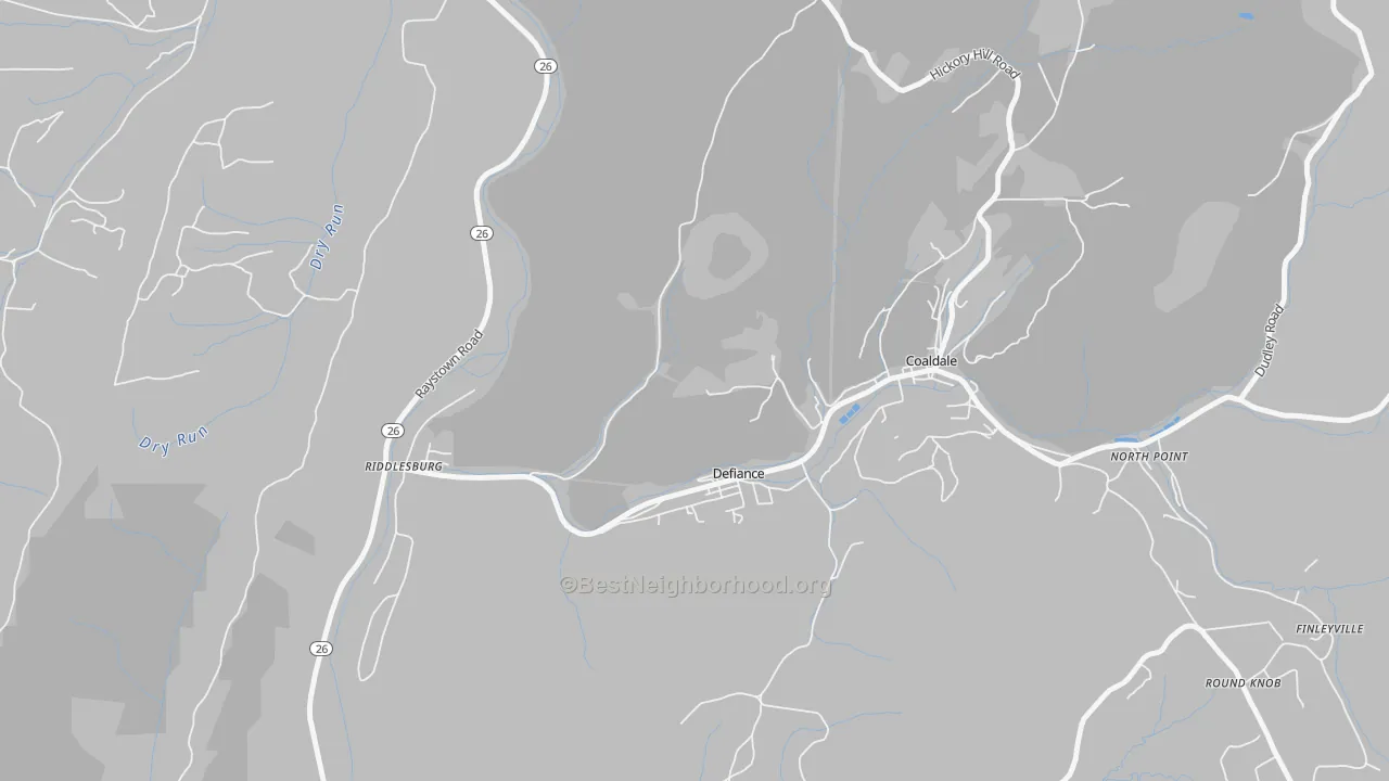 Transit Grade map of Defiance, PA