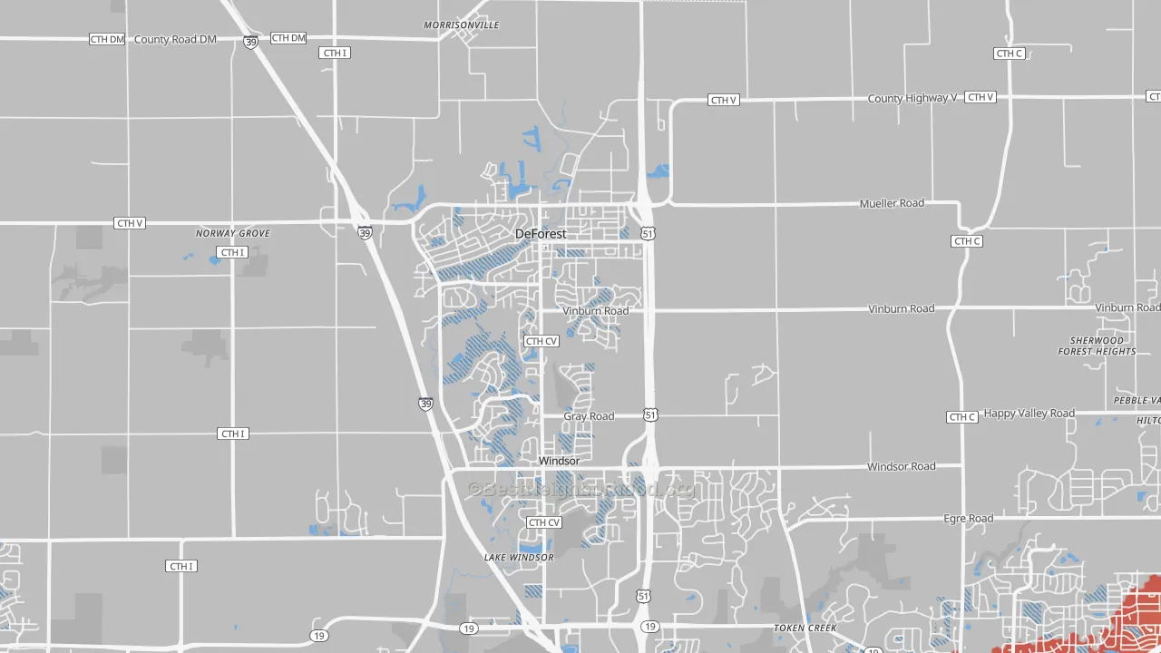 Transit Grade map of DeForest, WI
