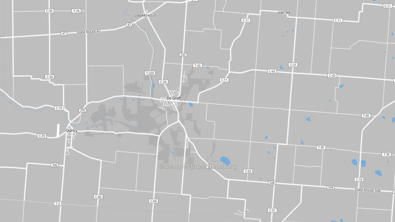Transit Grade map of DeGraff, OH
