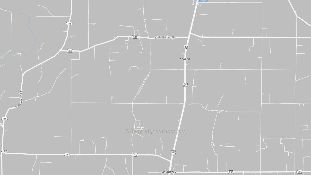 Transit Grade map of Dehlco, LA