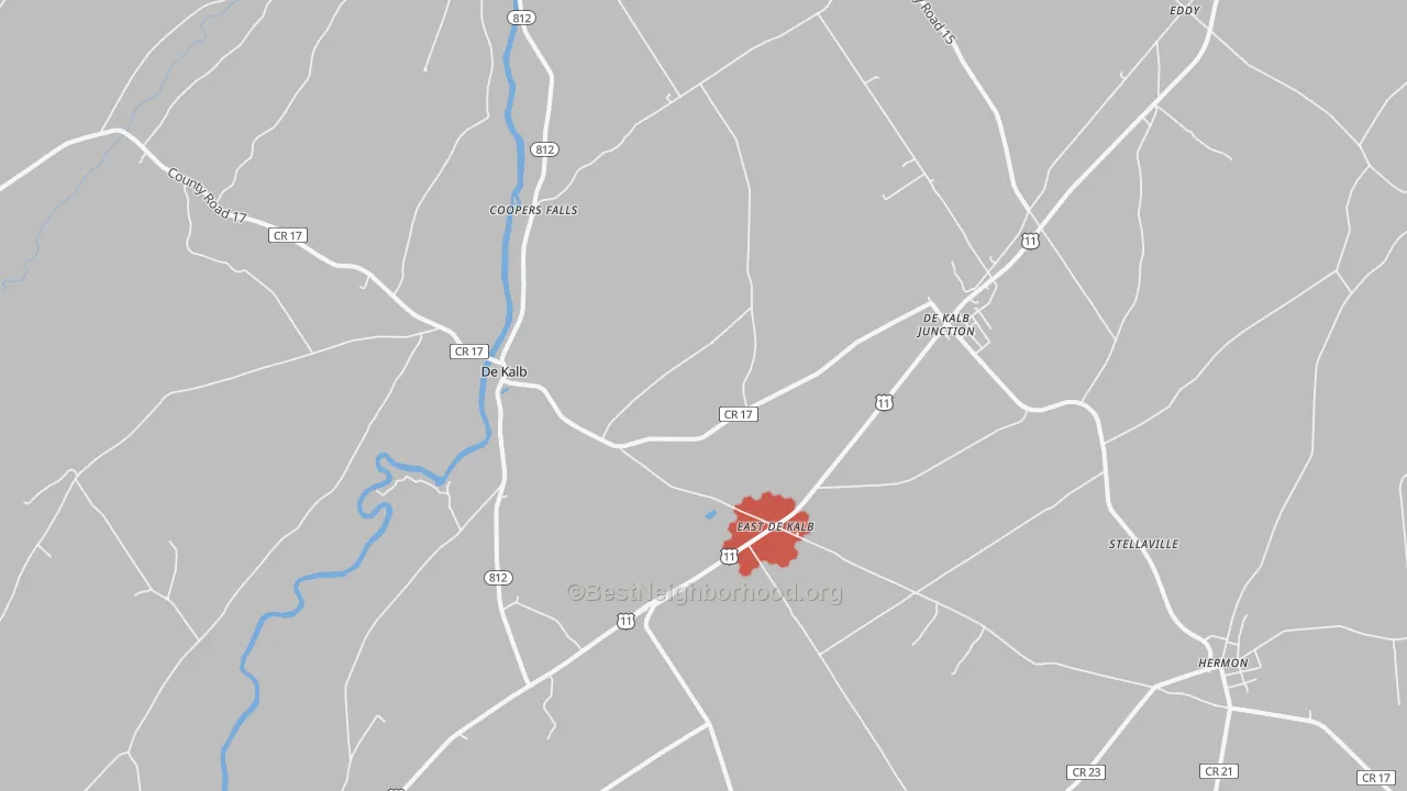 Transit Grade map of DeKalb Junction, NY