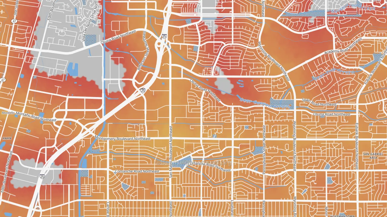 Transit Grade map of Del Norte, Albuquerque, NM