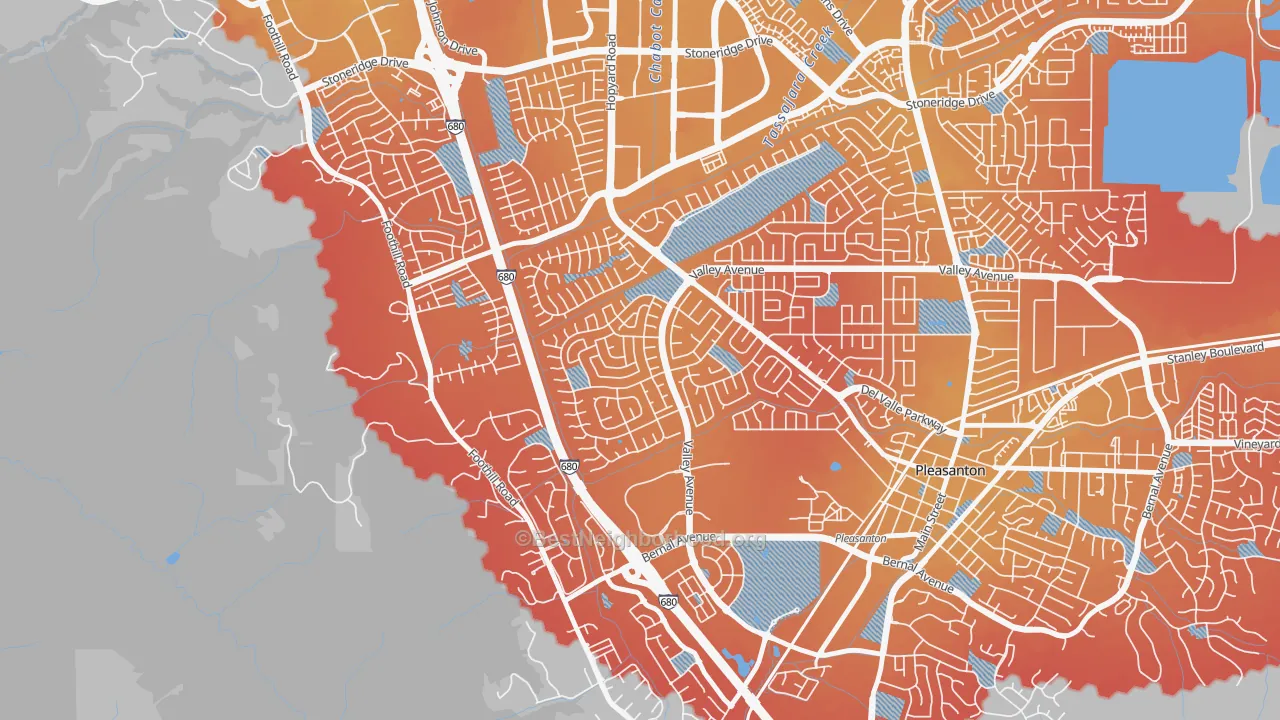 Transit Grade map of Del Prado, Pleasanton, CA