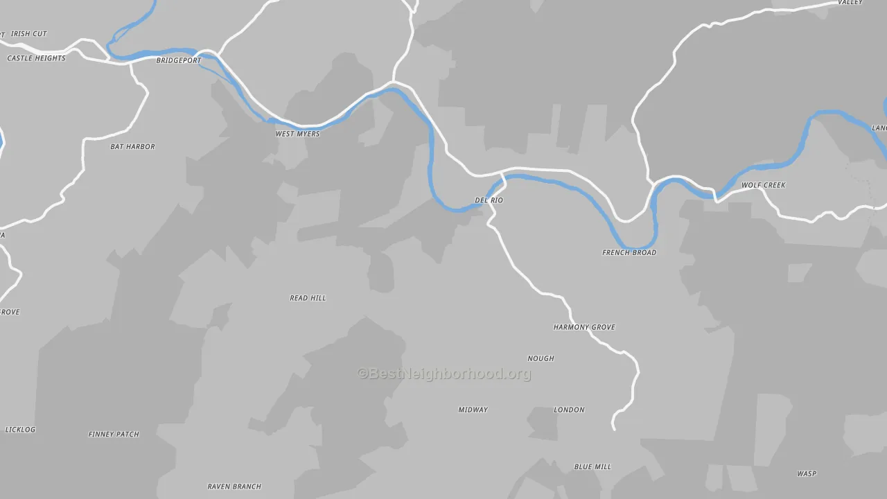 Transit Grade map of Del Rio, TN
