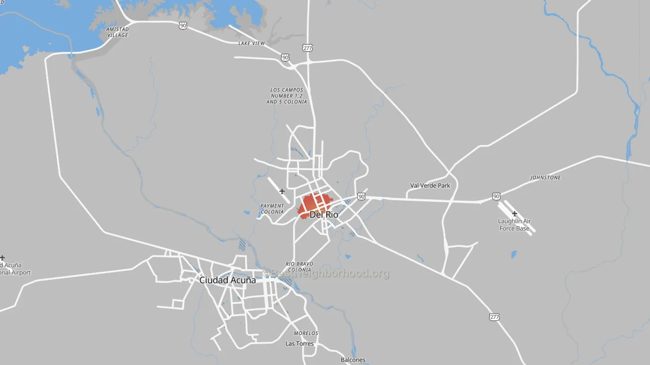 Transit Grade map of Del Rio, TX