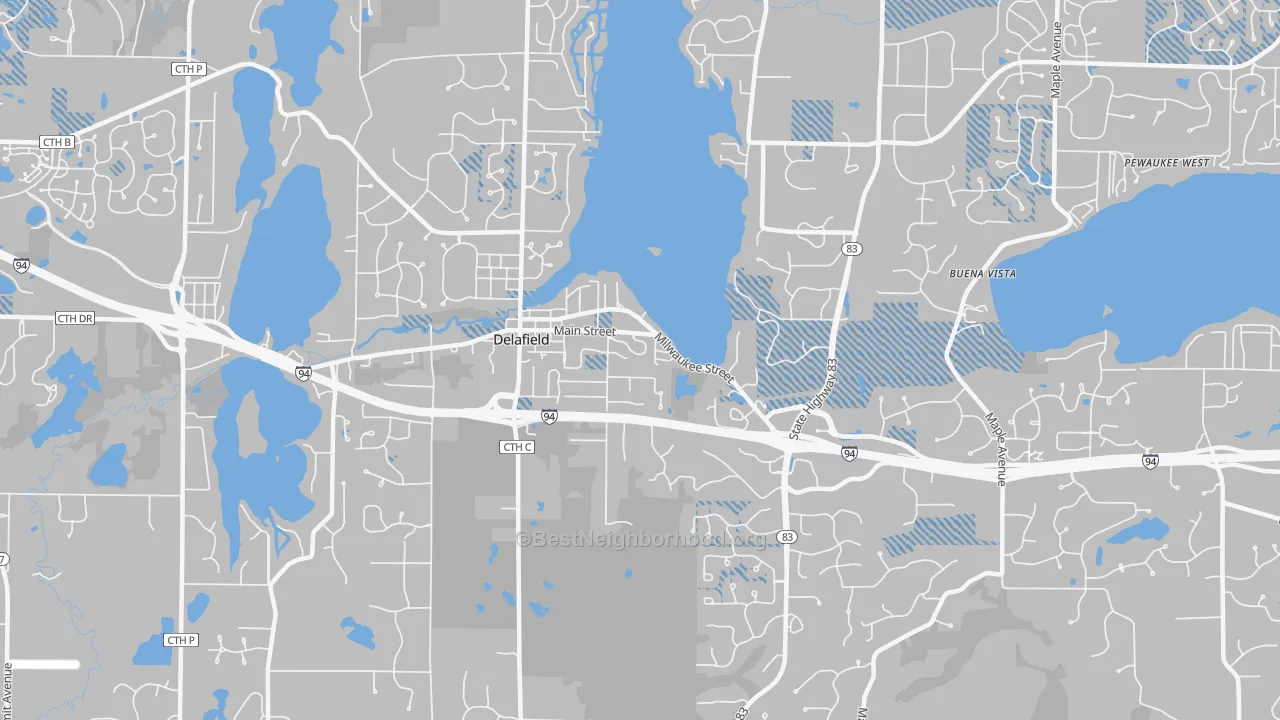 Transit Grade map of Delafield, WI