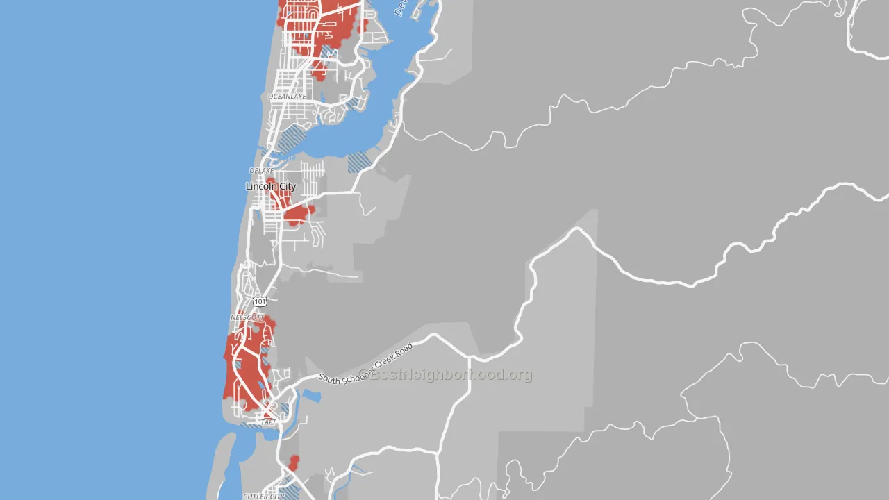 Transit Grade map of DeLake, OR
