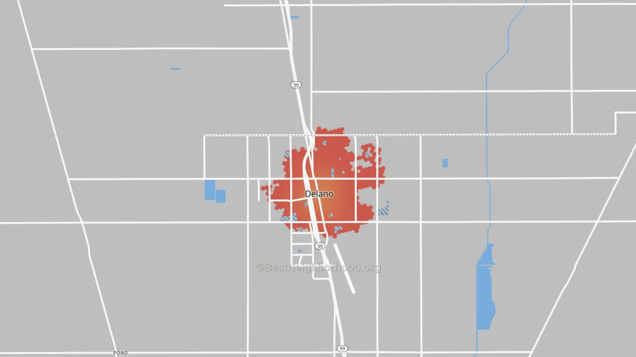 Transit Grade map of Delano, CA