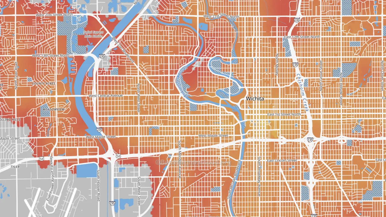 Transit Grade map of Delano, Wichita, KS