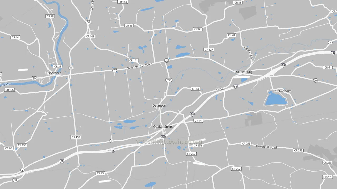Transit Grade map of Delanson, NY