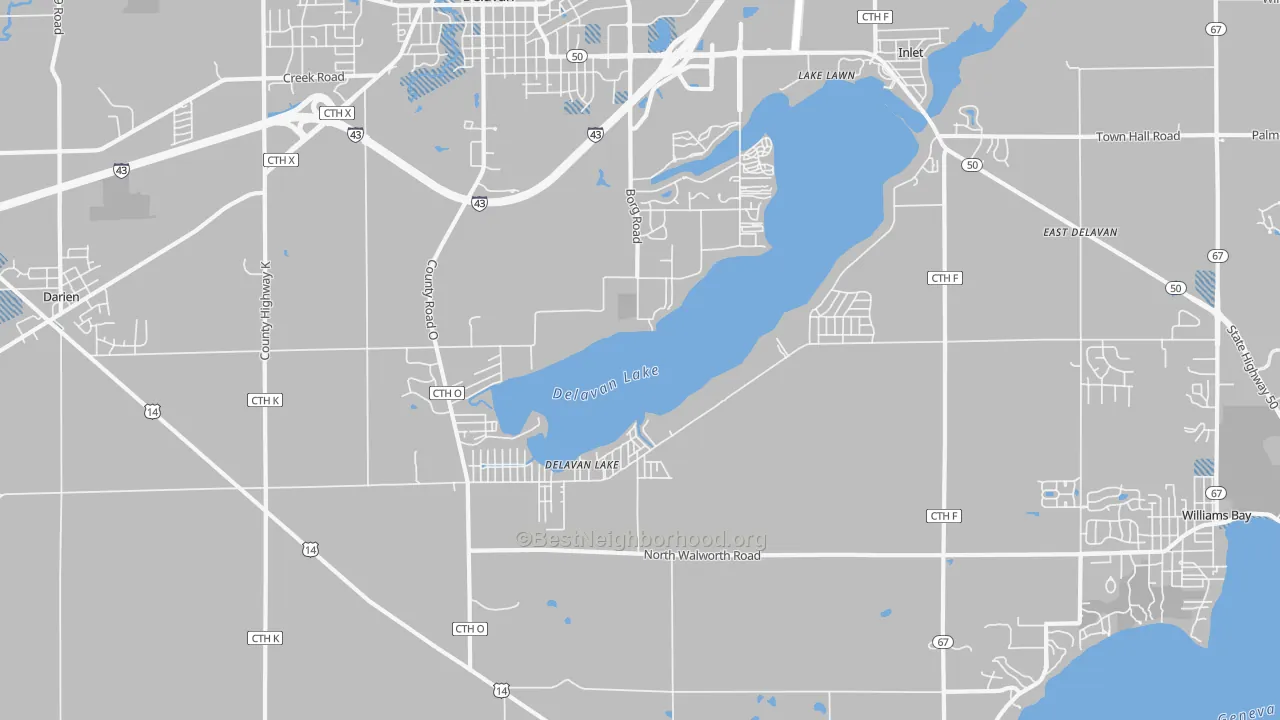 Transit Grade map of Delavan Lake, WI
