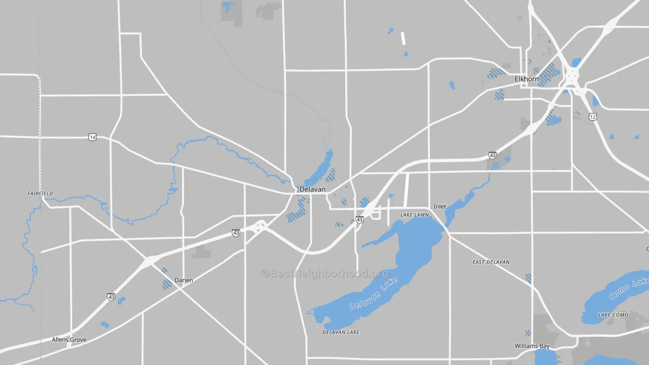 Transit Grade map of Delavan, WI
