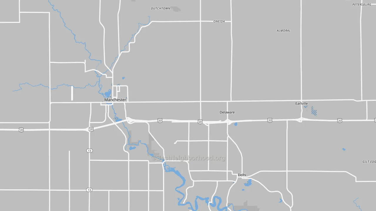 Transit Grade map of Delaware County, IA