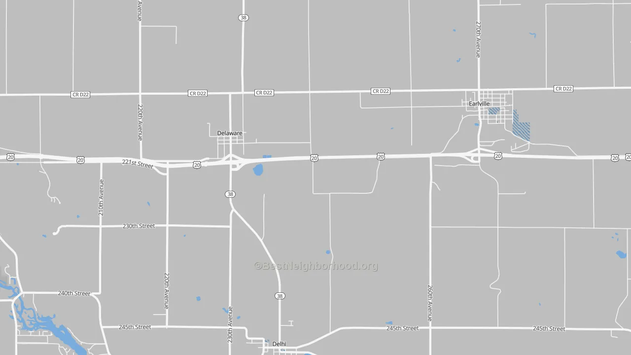 Transit Grade map of Delaware, IA