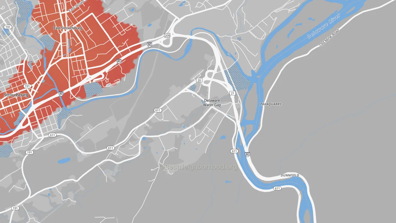 Transit Grade map of Delaware Water Gap, PA