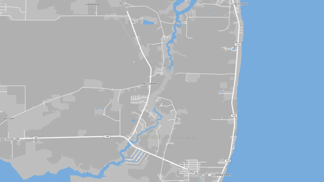 Transit Grade map of Delchamps, AL