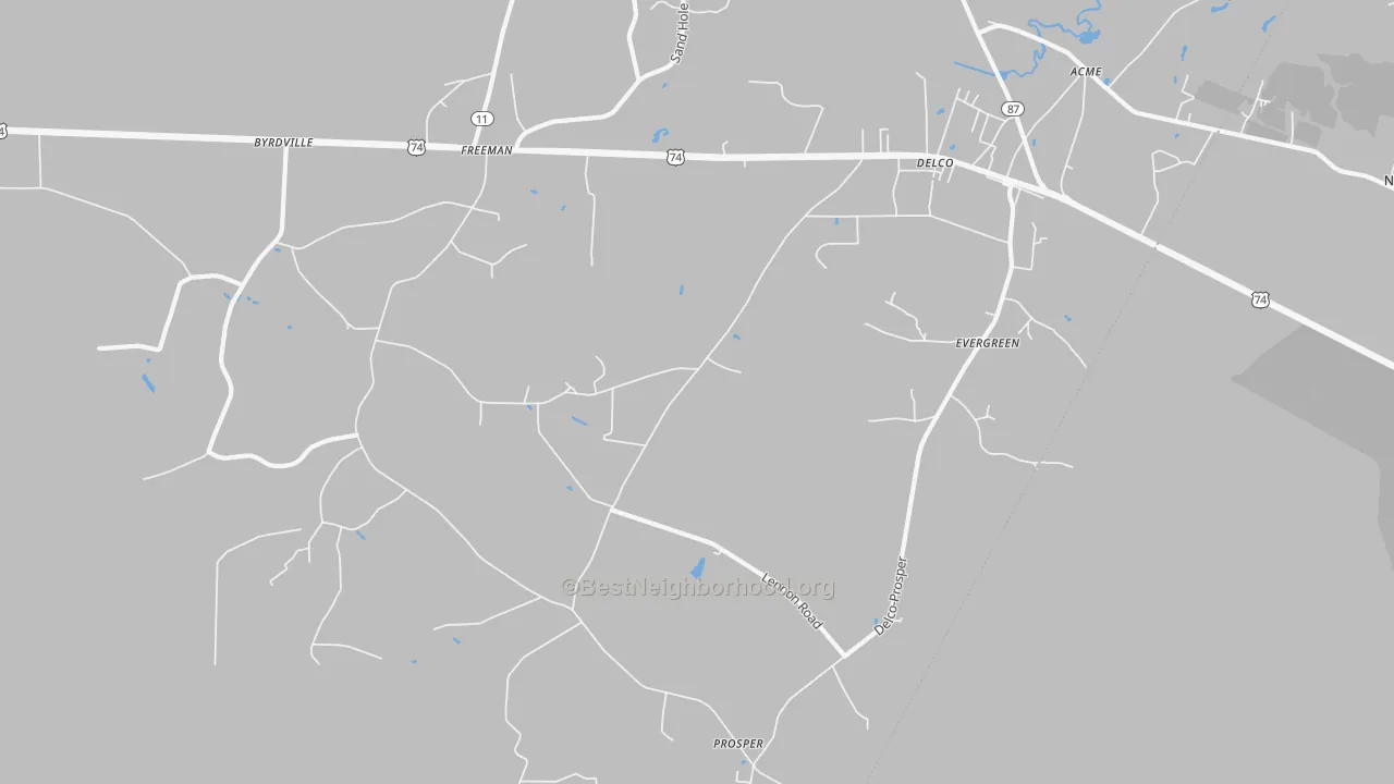 Transit Grade map of Delco, NC
