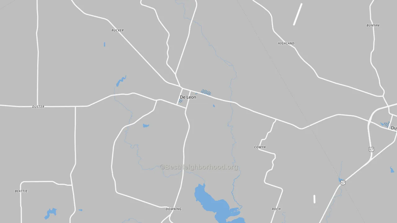 Transit Grade map of DeLeon, TX