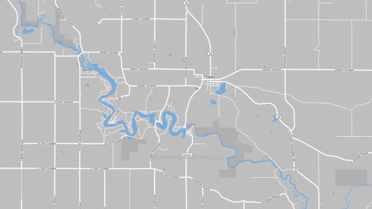 Transit Grade map of Delhi, IA
