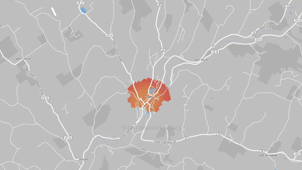 Transit Grade map of Delhi, NY