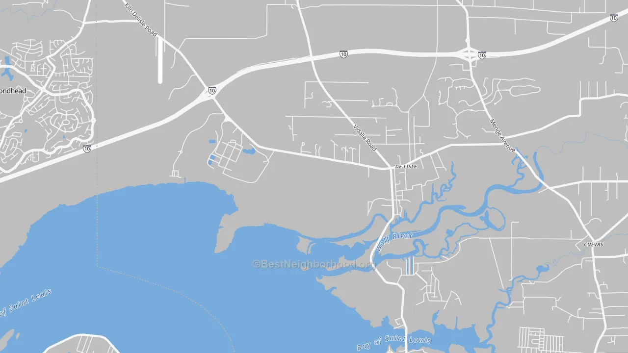 Transit Grade map of DeLisle, MS