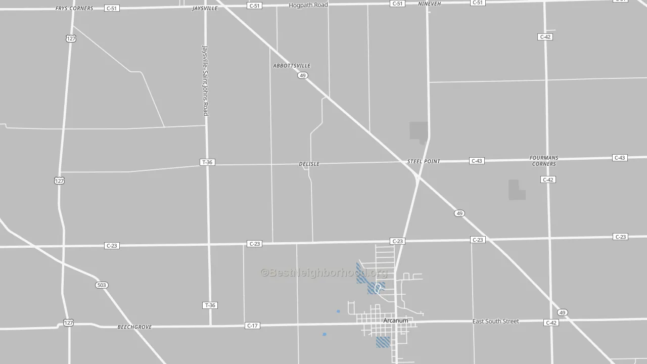 Transit Grade map of Delisle, OH