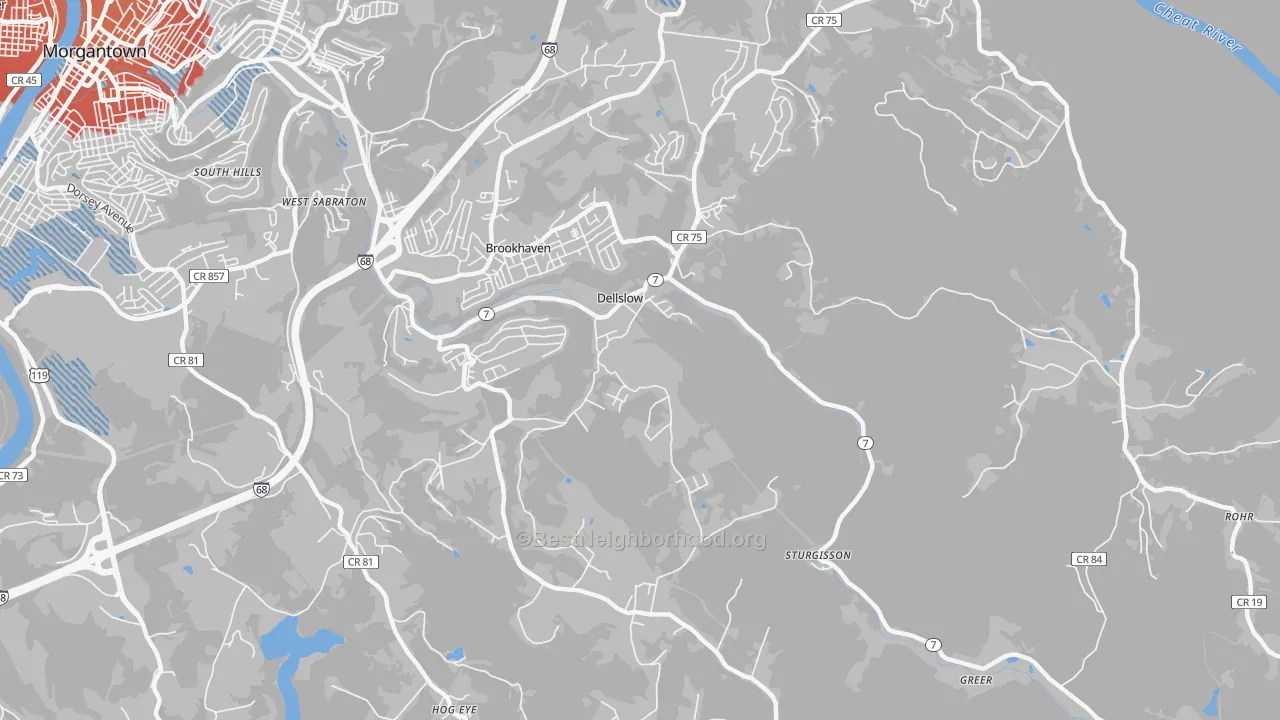 Transit Grade map of Dellslow, WV