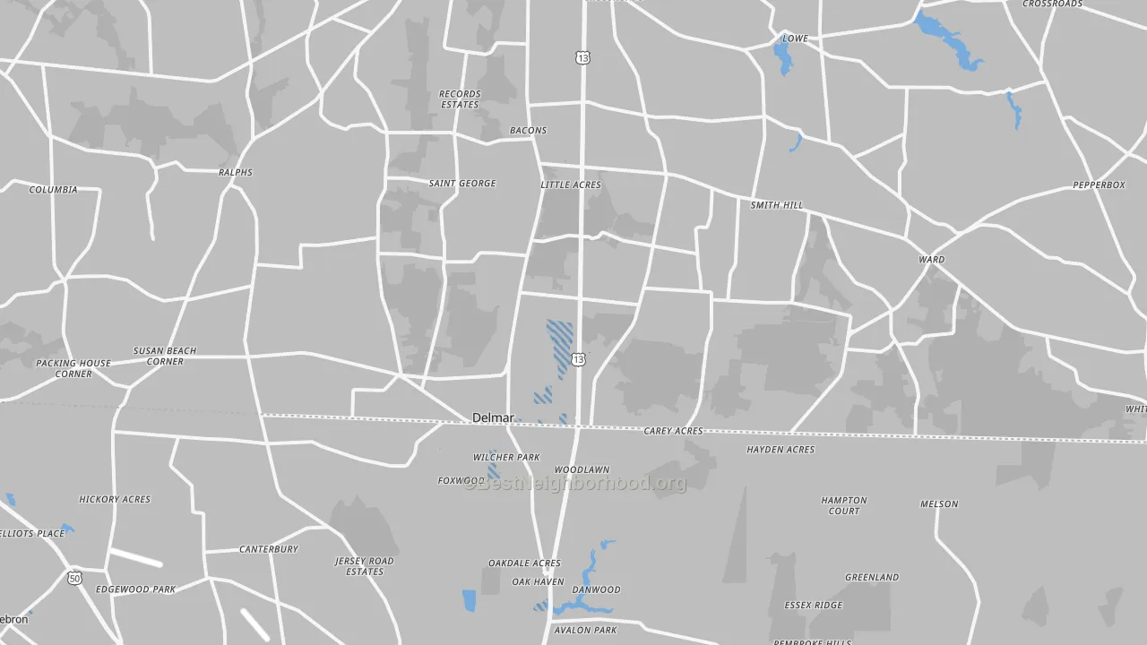 Transit Grade map of Delmar, DE