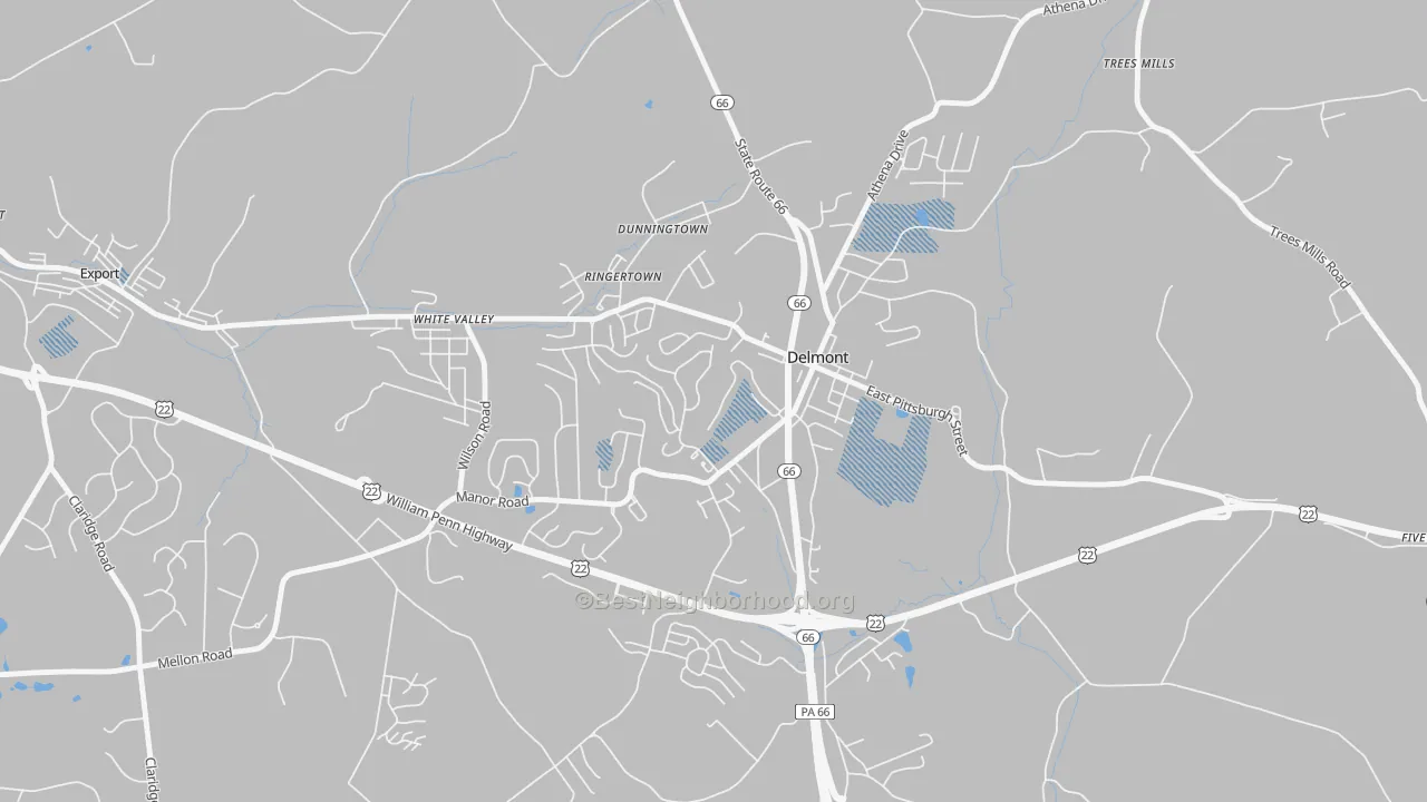 Transit Grade map of Delmont, PA
