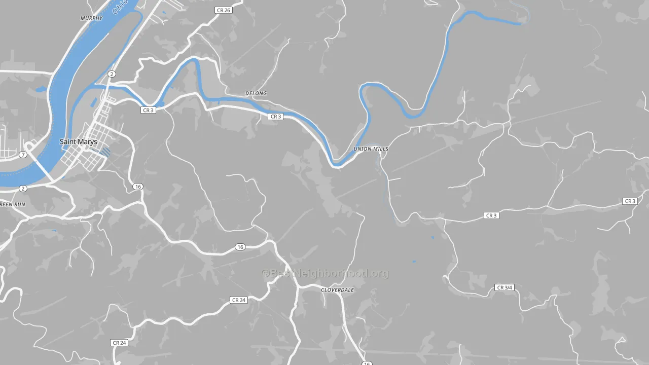 Transit Grade map of Delong, WV