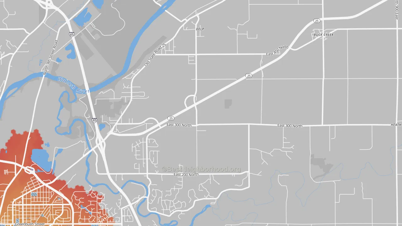 Transit Grade map of Delp, IN