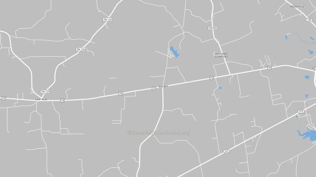 Transit Grade map of Delray, TX