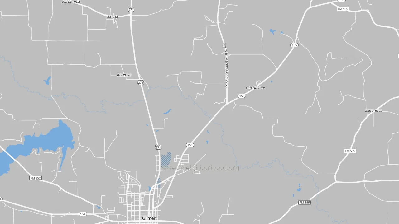 Transit Grade map of Delrose, TX