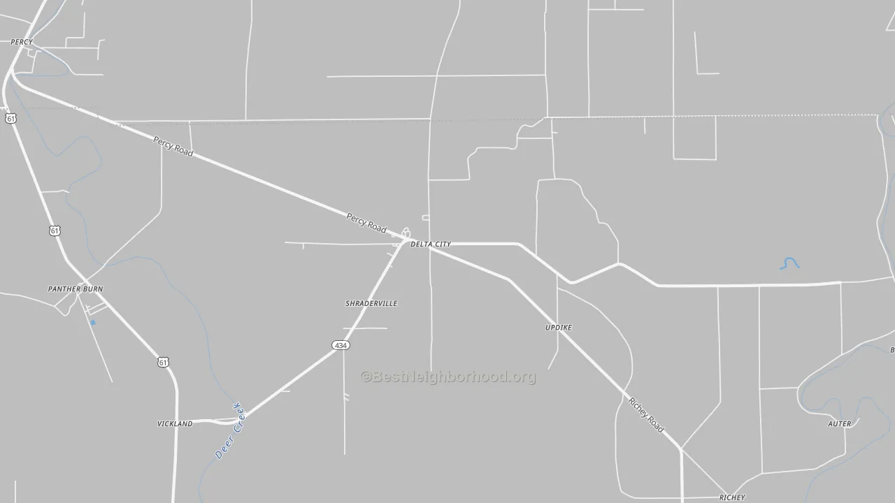 Transit Grade map of Delta City, MS