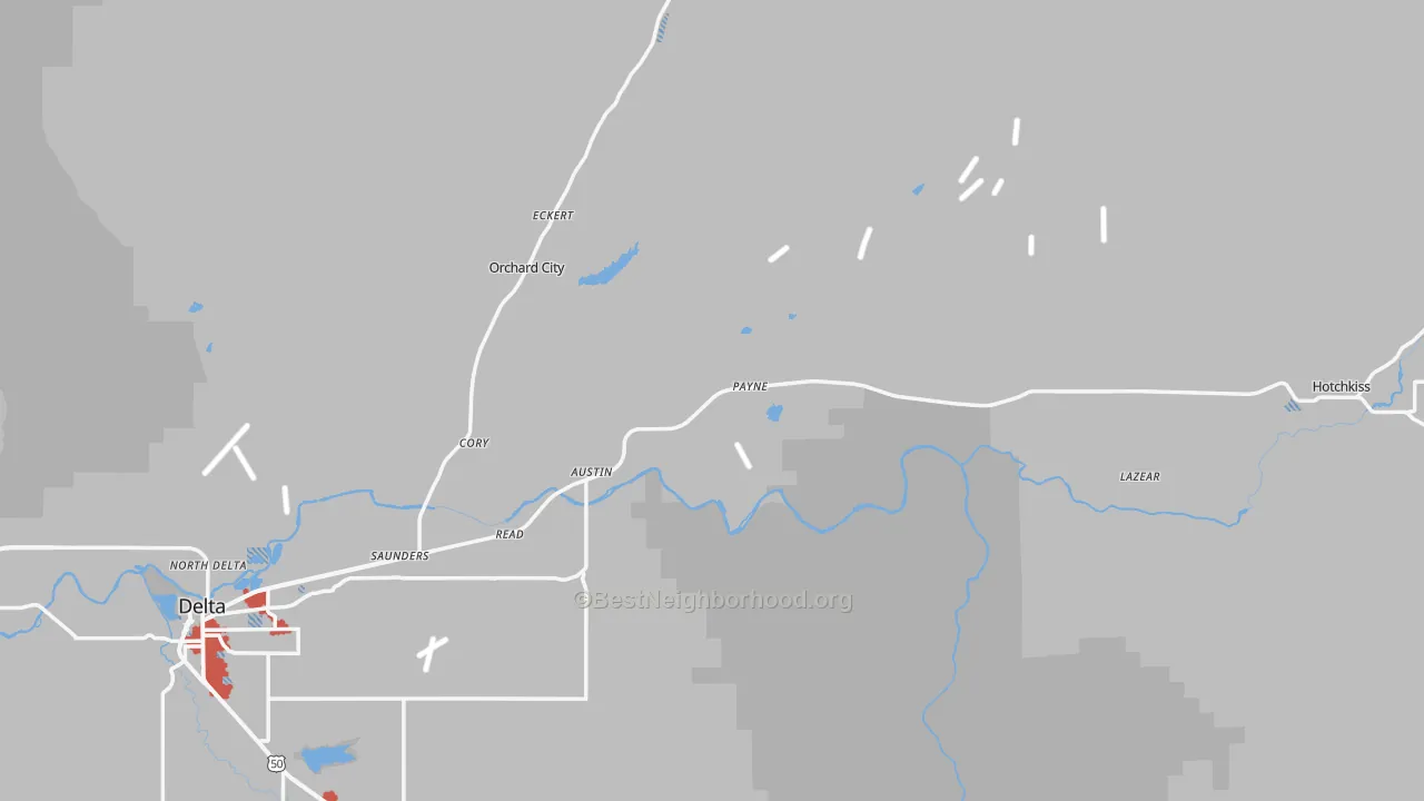 Transit Grade map of Delta County, CO