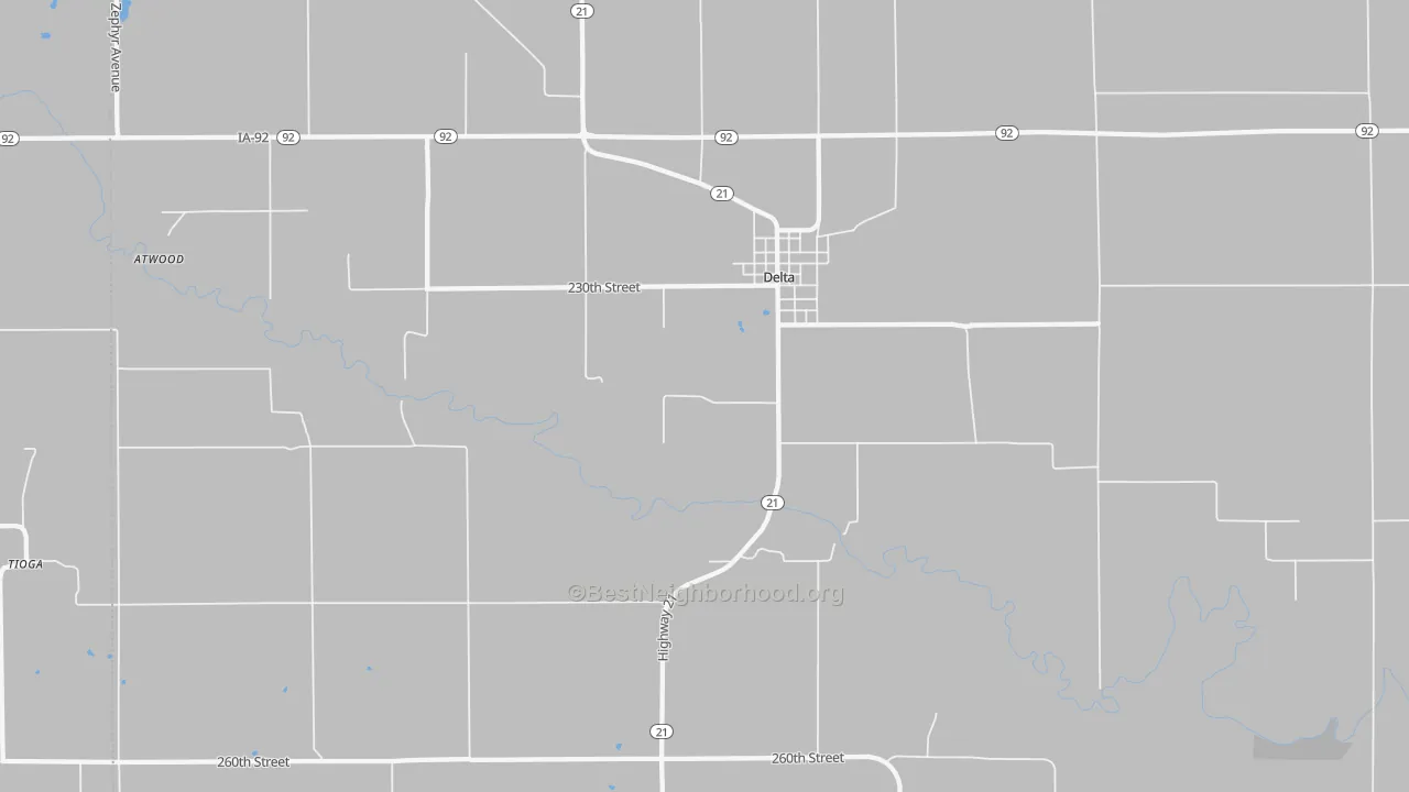 Transit Grade map of Delta, IA