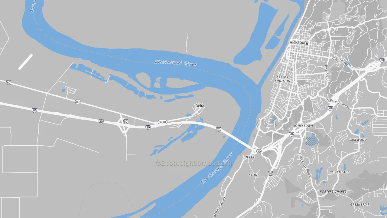 Transit Grade map of Delta, LA