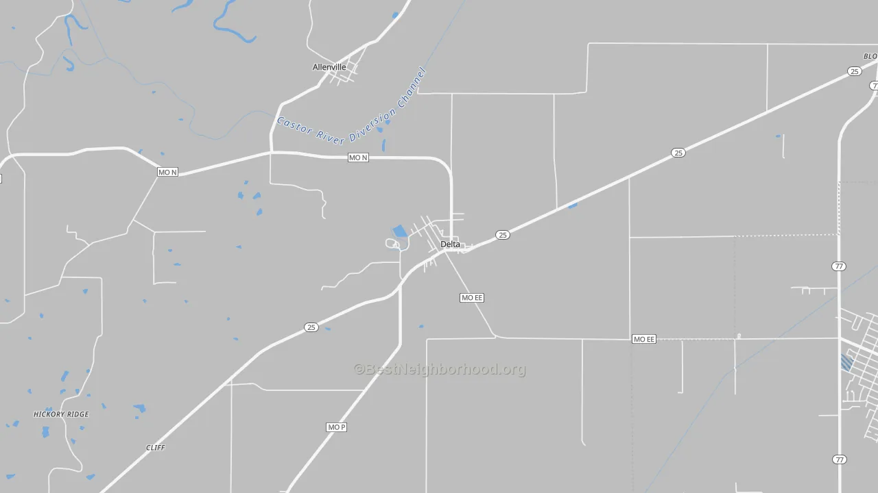 Transit Grade map of Delta, MO