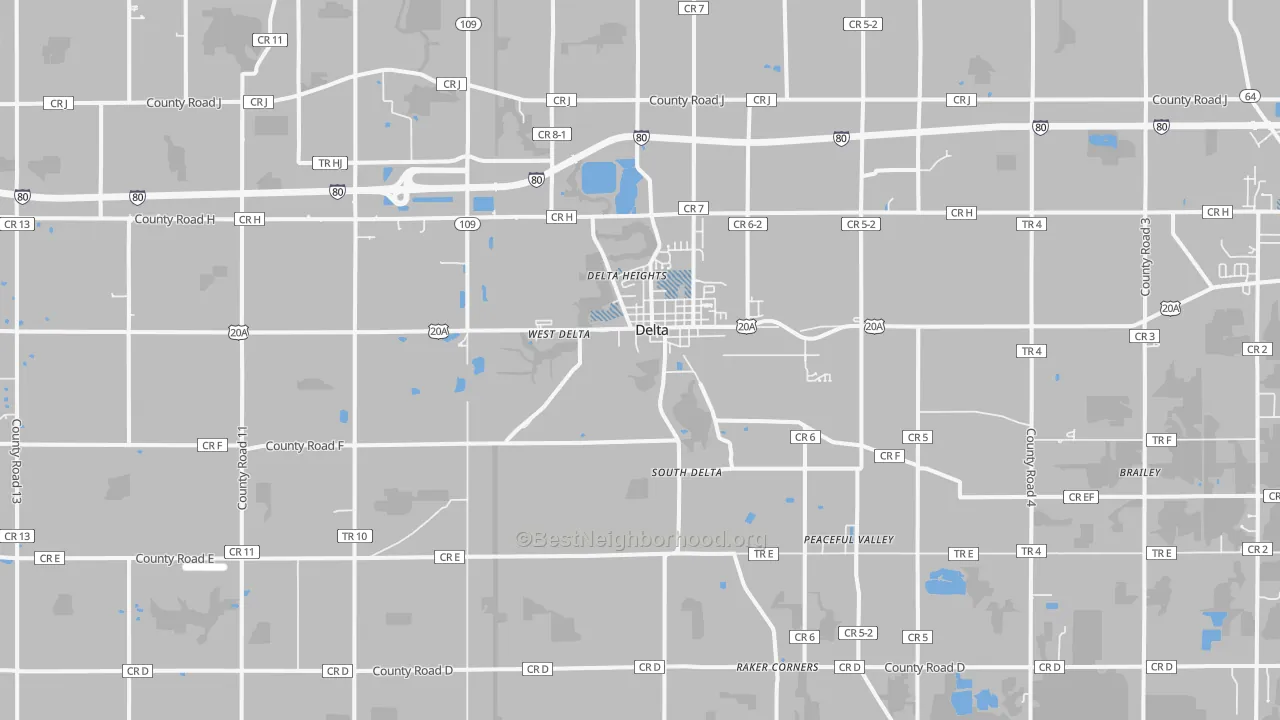 Transit Grade map of Delta, OH
