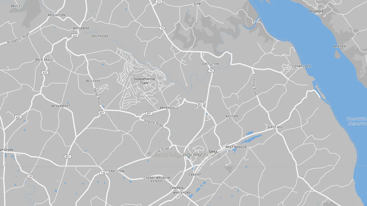 Transit Grade map of Delta, PA
