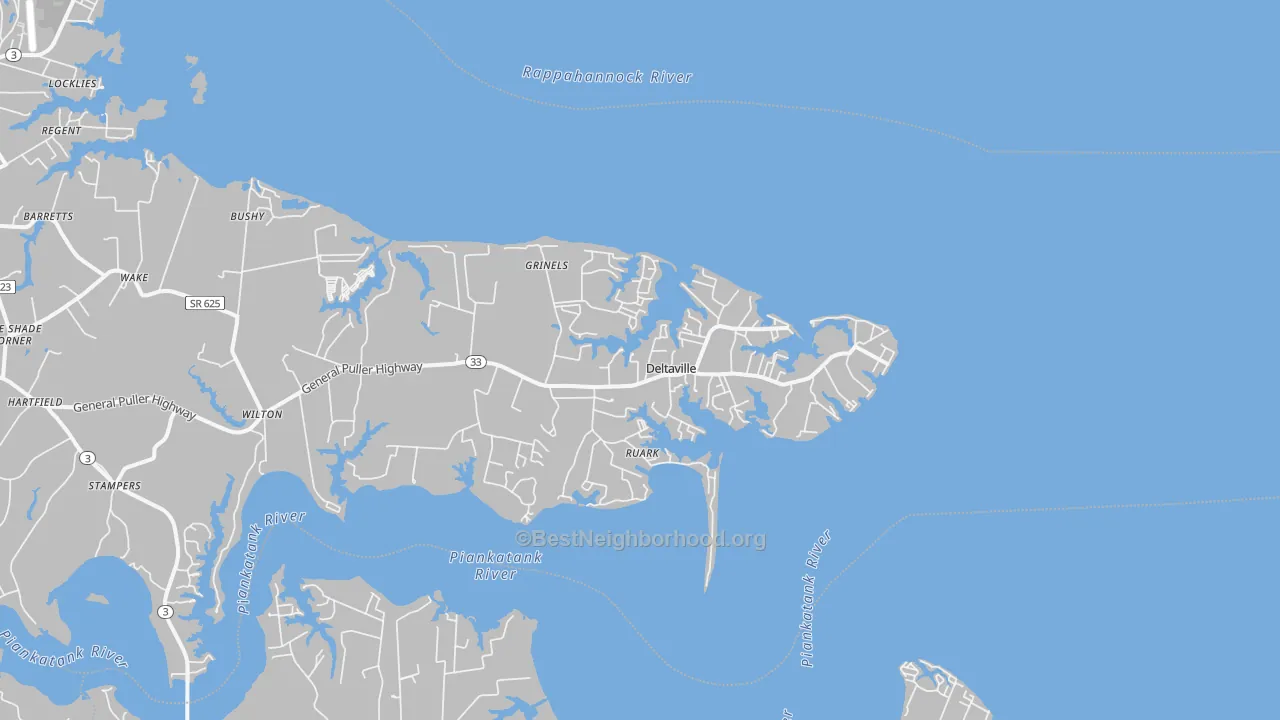 Transit Grade map of Deltaville, VA