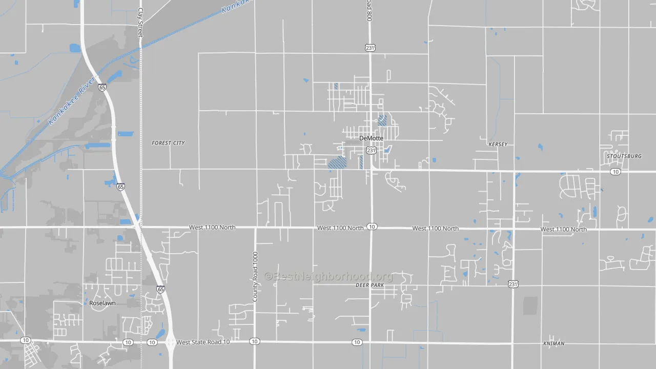 Transit Grade map of DeMotte, IN