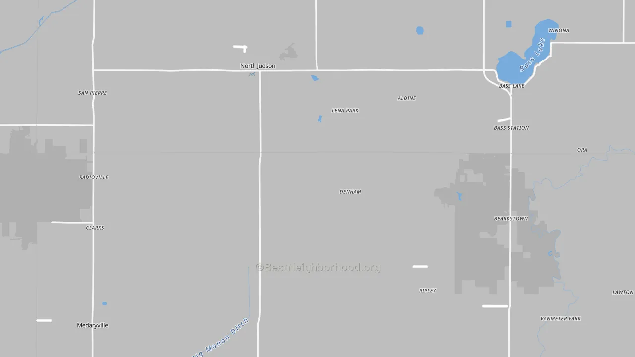 Transit Grade map of Denham, IN