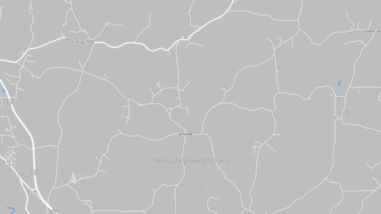Transit Grade map of Denham, MS
