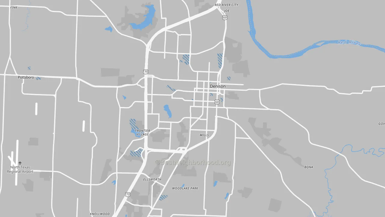 Transit Grade map of Denison, TX