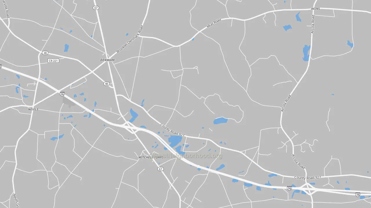 Transit Grade map of Denmark, GA